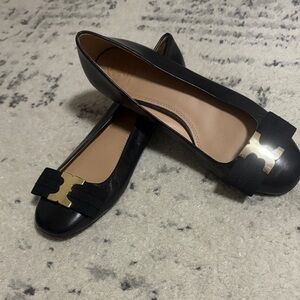 Tory Burch Gemini Link Bow
Black Leather Ballet Flats Size 7 1/2